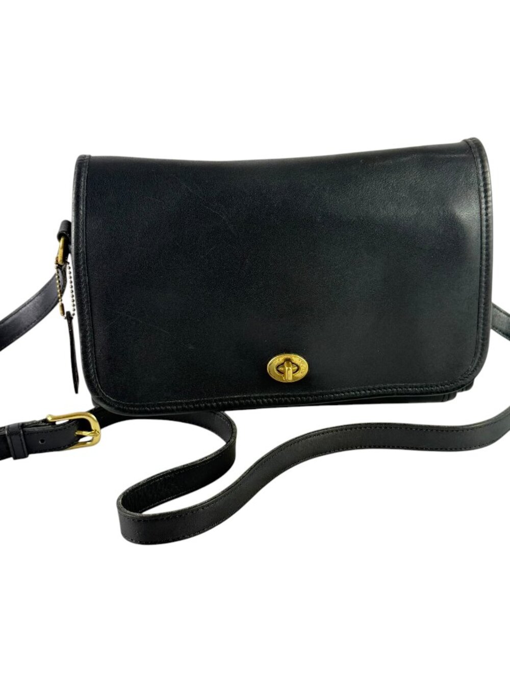 90's COACH Vintage Ridgefield Flap Bag in Black Made in The United States 9812